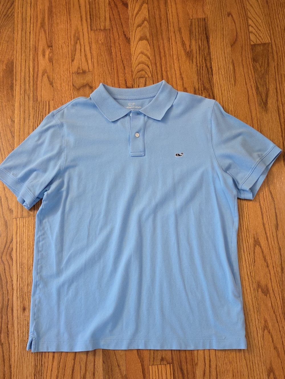 Vineyard Vines Slim Fit Light Blue Short Sleeve Polo with Whale Logo Size: L